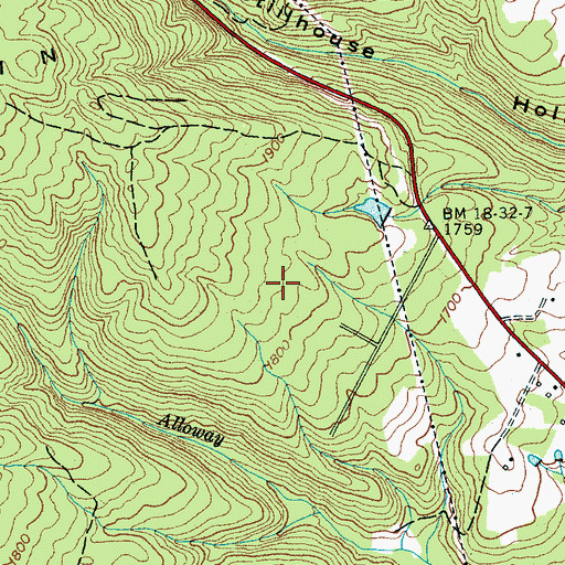 Topographic Map of Cumberland County Fire Department Station 3 - 1, TN