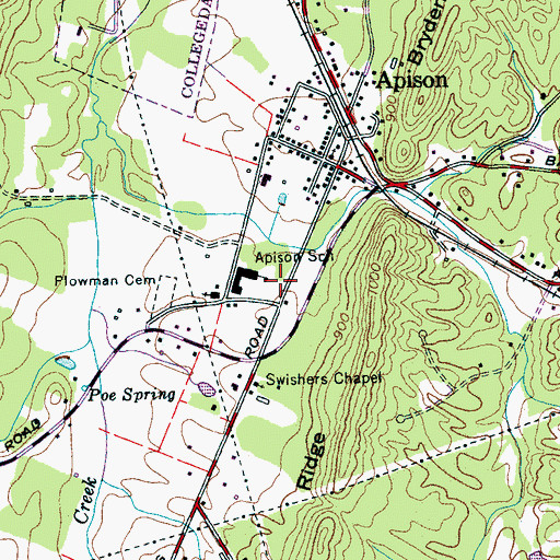 Topographic Map of Tri - Community Volunteer Fire Department Station 3, TN