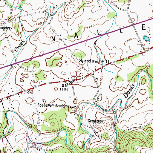 Topographic Map of Speedwell Volunteer Fire Department Station 2, TN