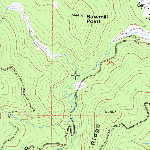 Topographic Map of Rock Creek, CA