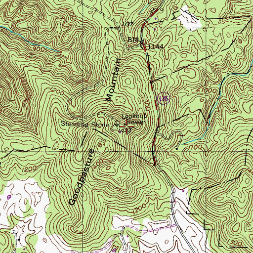 Topographic Map of Tennessee Department of Agriculture Division of Forestry Standing Stone, TN