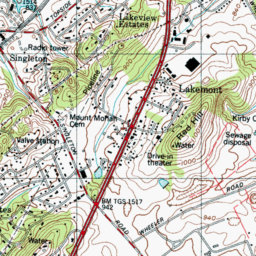 Topographic Map of Blount County Fire Protection District Station 6, TN