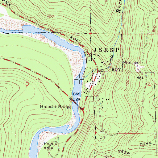 Topographic Map of Rock Creek, CA