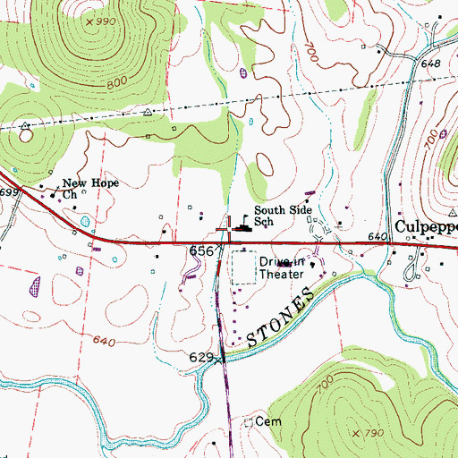 Topographic Map of West Side Volunteer Fire Department, TN