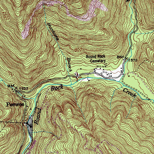 Topographic Map of Stoney Fork Volunteer Fire Department, TN