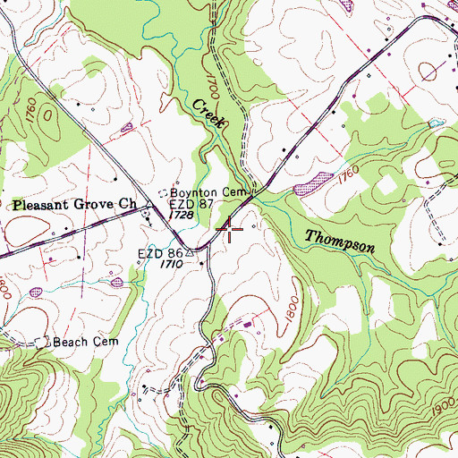 Topographic Map of Griffith Volunteer Fire Department, TN