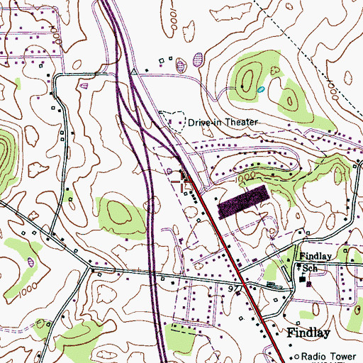Topographic Map of Sparta Fire and Rescue Station 1, TN