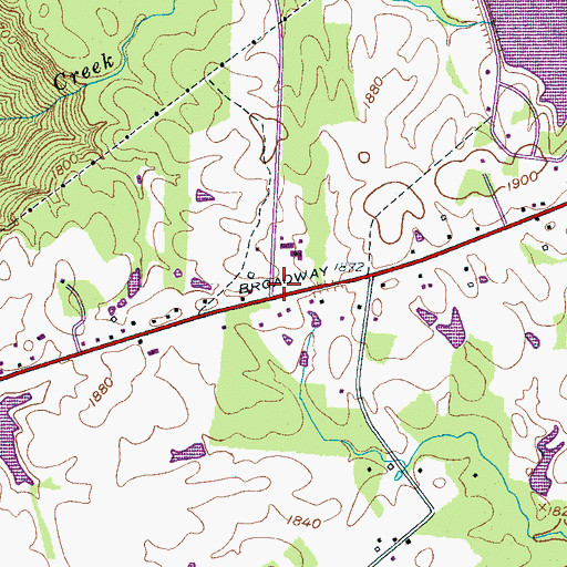Topographic Map of District 2 Fire and Rescue Bon de Croft, TN