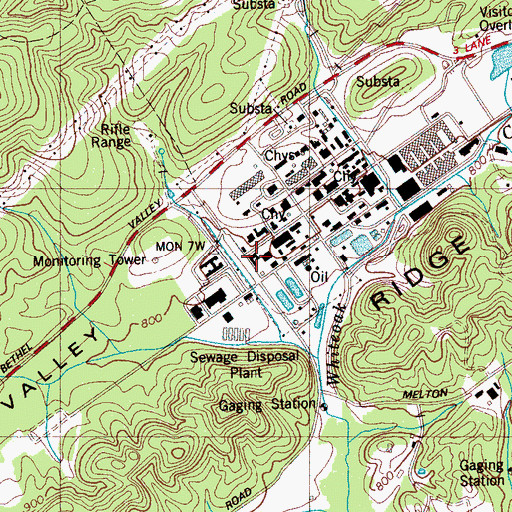 Topographic Map of Oak Ridge National Laboratory Fire Department, TN