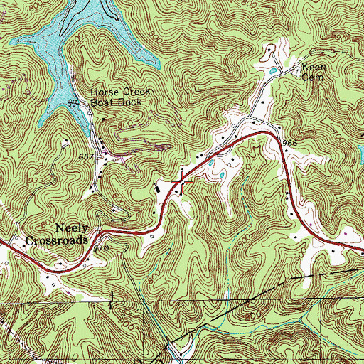 Topographic Map of East 52 Volunteer Fire Department, TN