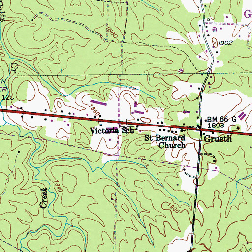 Topographic Map of Gruetli Laager Fire Department, TN