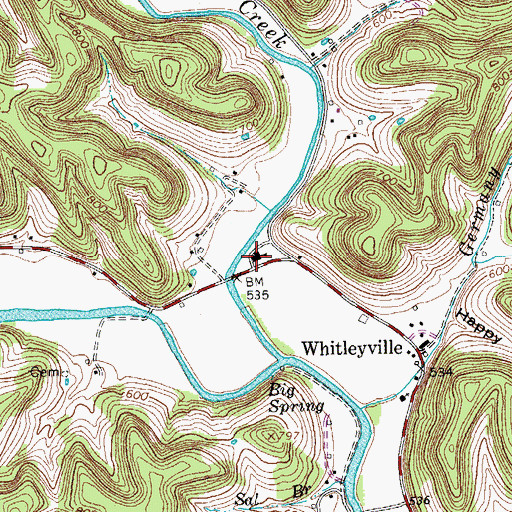 Topographic Map of Jennings Creek Volunteer Fire Department, TN