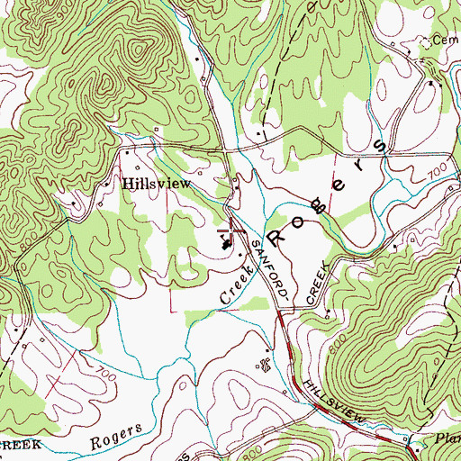 Topographic Map of McMinn County District 8 Hillsview Rural Fire Department, TN