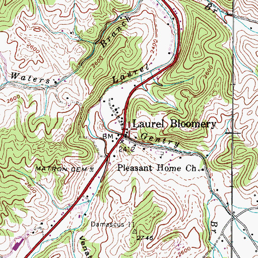 Topographic Map of First District Volunteer Fire Department Laurel, TN