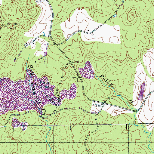 Topographic Map of District 9 Eastland Fire and Rescue, TN