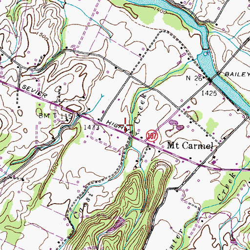 Topographic Map of Nolichuckey Valley Volunteer Fire Department, TN