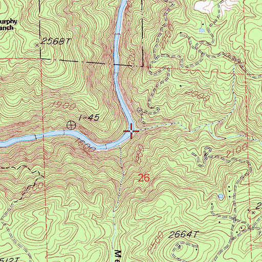 Topographic Map of Rock Creek, CA