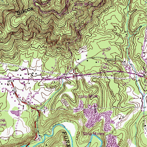 Topographic Map of East 63 Volunteer Fire Department, TN