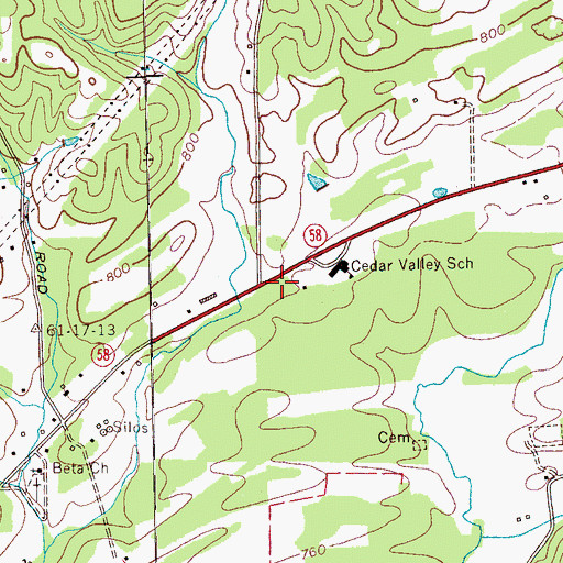 Topographic Map of Meigs County Emergency Services Fire Rescue Station 2, TN
