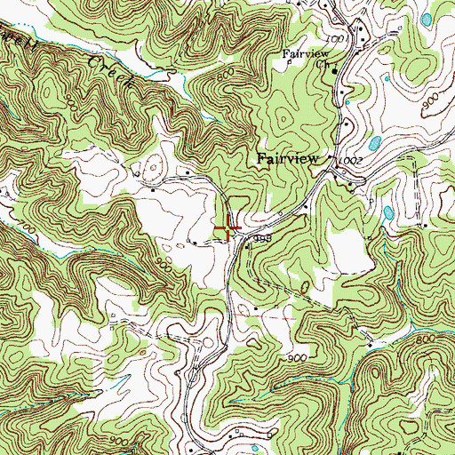 Topographic Map of East Clay Volunteer Fire Department, TN