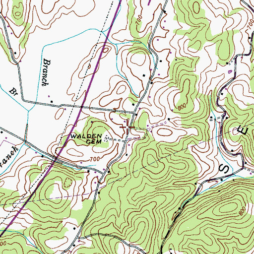 Topographic Map of Sequatchie Volunteer Fire Department Station 2, TN