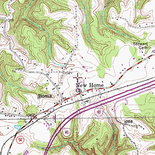 Topographic Map of Putnam County Fire Department Station 32, TN