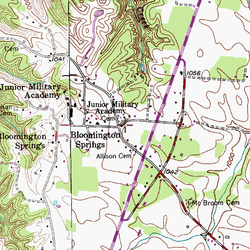 Topographic Map of Putnam County Fire Department Station 31, TN