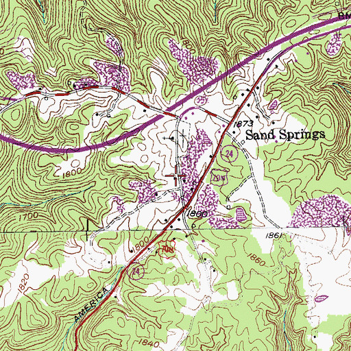 Topographic Map of Putnam County Fire Department Station 22, TN