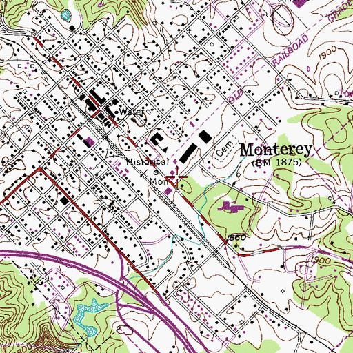 Topographic Map of Putnam County Fire Department Station 21, TN