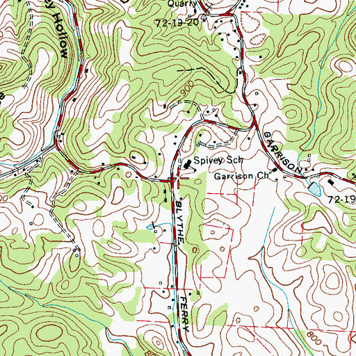 Topographic Map of Rhea County Fire Department Station 760 Garrison Fire District, TN