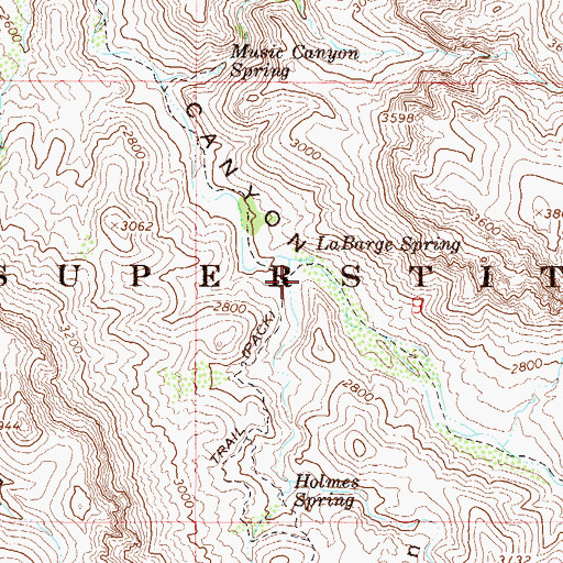Topographic Map of Bluff Spring Canyon, AZ