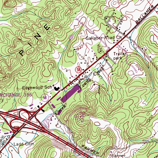 Topographic Map of Kingston Fire Department Station 2, TN