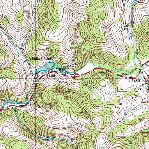 Topographic Map of South Claiborne Volunteer Fire Department Station 41, TN