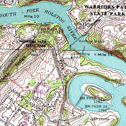 Topographic Map of Tennessee Department of Agriculture Division of Forestry Sullivan, TN