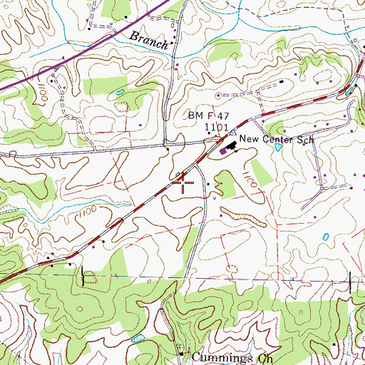 Topographic Map of Sevier County Volunteer Fire Department Station 2, TN
