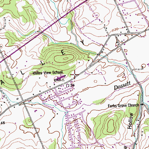 Topographic Map of Campbell County Rural Fire Service Station 2, TN