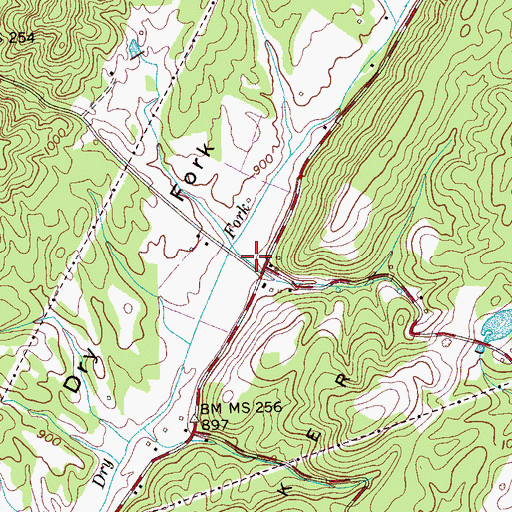 Topographic Map of South Roane County Volunteer Fire Department Station 4, TN