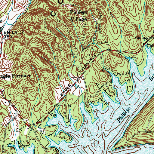 Topographic Map of West Roane County Volunteer Fire Department Station 2, TN