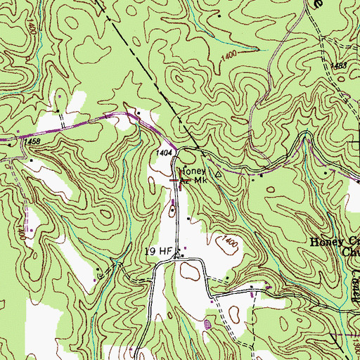 Topographic Map of Fentress County Volunteer Fire Department Station 12 Honey Creek / Mount Helen, TN