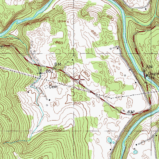 Topographic Map of Fentress County Volunteer Fire Department Station 9 West Fentress, TN