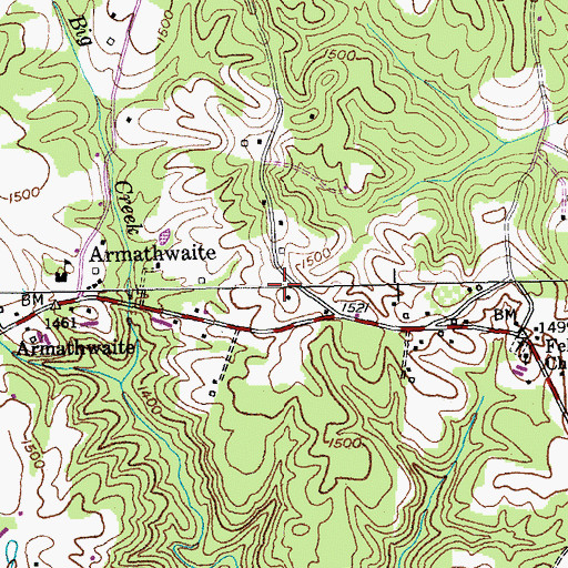 Topographic Map of Fentress County Volunteer Fire Department Station 4 Armathwaite, TN