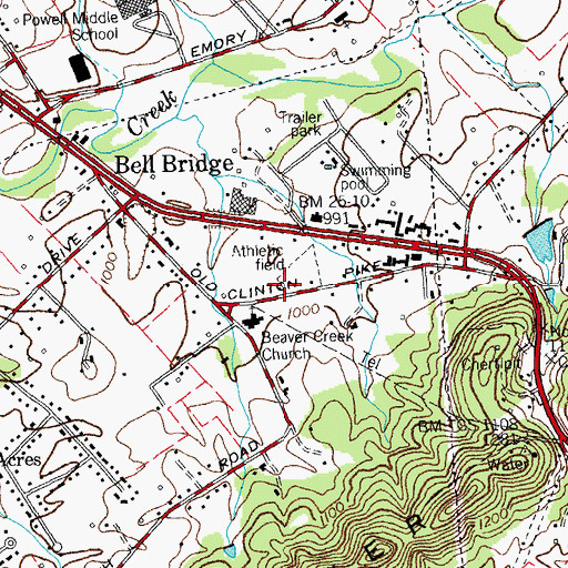 Topographic Map of Rural / Metro Fire Department Knoxville 31, TN