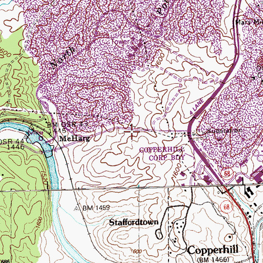 Topographic Map of East Polk County Fire and Rescue Station 3, TN