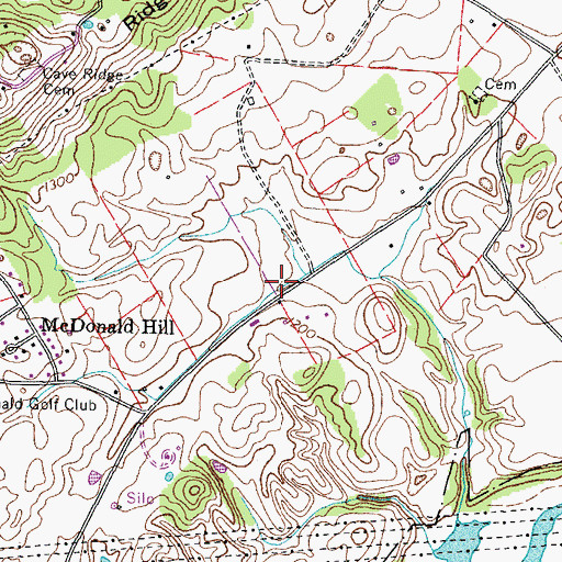 Topographic Map of Striggersville Volunteer Fire Department Station 2, TN