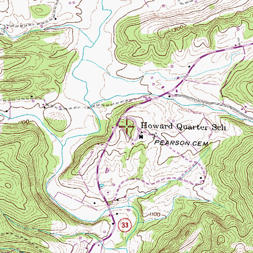 Topographic Map of Springdale Volunteer Fire Department Station 3, TN