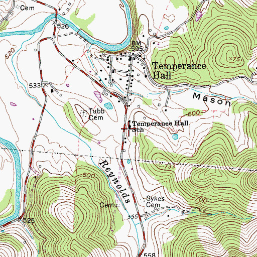 Topographic Map of Dekalb County Fire Department Station 67, TN