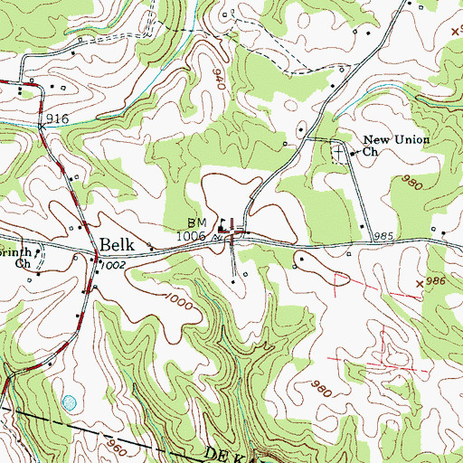 Topographic Map of Dekalb County Fire Department Station 66, TN