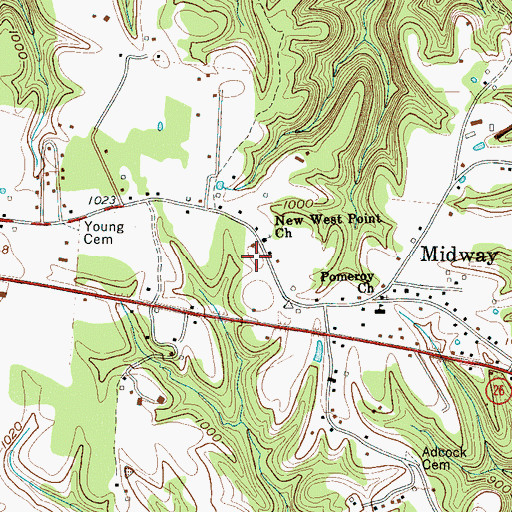 Topographic Map of Dekalb County Fire Department Station 63, TN