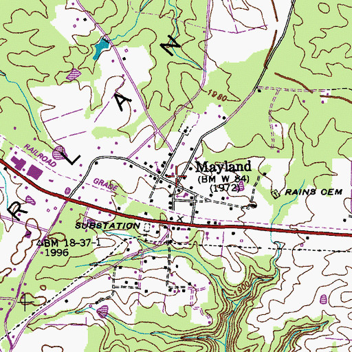 Topographic Map of Cumberland County Fire Department Station 7 - 2, TN