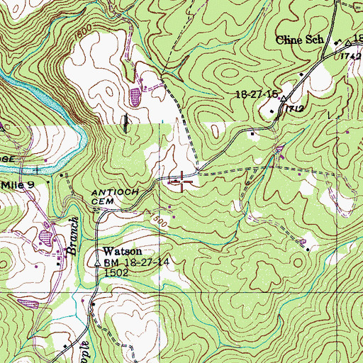 Topographic Map of Cumberland County Fire Department Station 6 - 2, TN